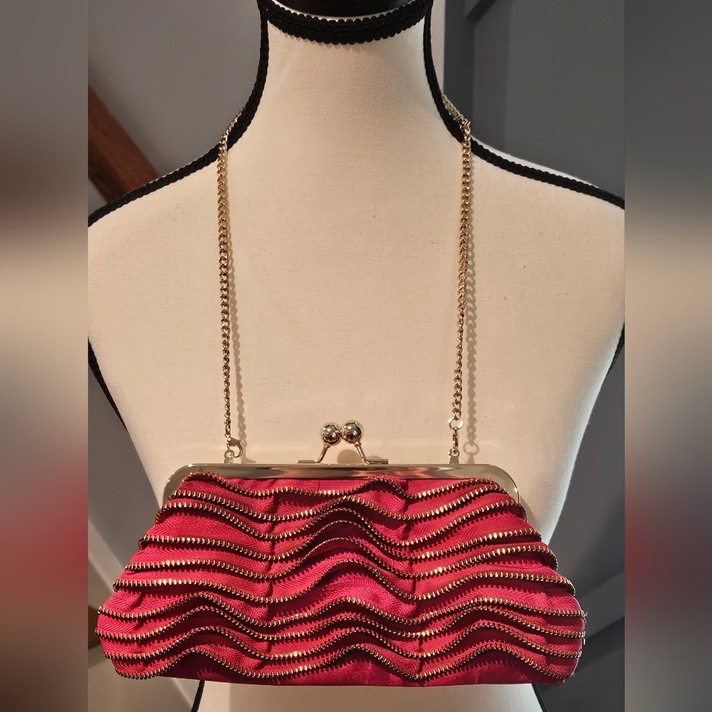 Vintage Susan Faris Zipper Clutch Evening Bag